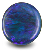 Round Black Opal with vibrant Blue, Violet and Green colors