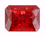 1.97 carat radiant-cut red spinel with a fiery red color.