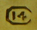Close-up of Carrington & Co. maker's mark. (J7263)