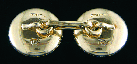 Rear view of Carrington mother-of-pearl cufflinks. (J8465)
