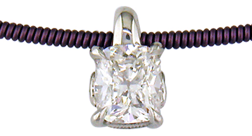 Custom cushion diamond pendant.
