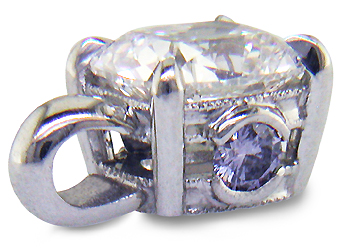 Custom cushion-cut diamond pendant.