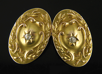 Antique gold and diamond cufflinks. (J7406)