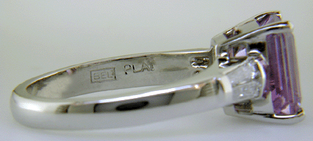Close-up of Bijoux Extraordinaire(BEL) hallmark and precious metal marks.