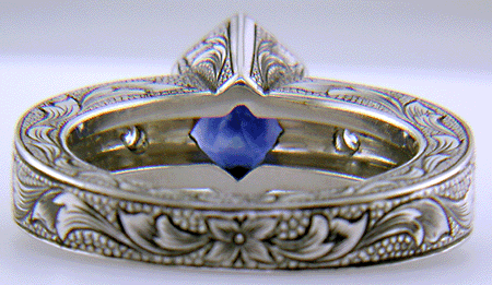 Inside view of Tsavorite garnet ring. (J7239)