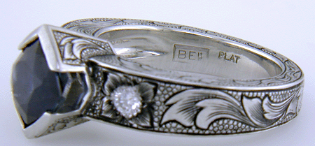 Close-up of Bijoux Extraordinaire hallmark (BEL). (J7239)