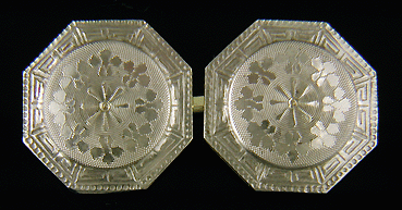 Antique platinum on gold cufflinks. (J8647)