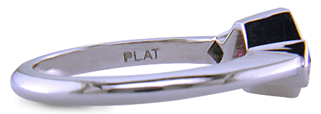 Close up of 'PLAT' precious metal mark. (J8547)