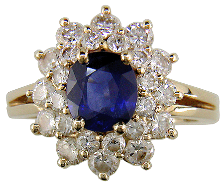 Sapphire and diamond cocktail ring.