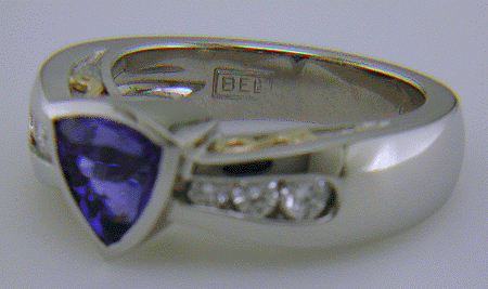 Close-up of Bijoux Extraordinaire's hallmark (BEL).