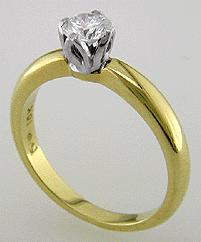 18kt gold tulip-set engagement ring with solitaire diamond. (J2870)