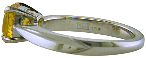 Close up of Bijoux Extraordinaire hallmark ('BEL') and precious metal marks. (J7253)