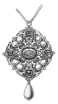 Pendant with jewels after Holbein