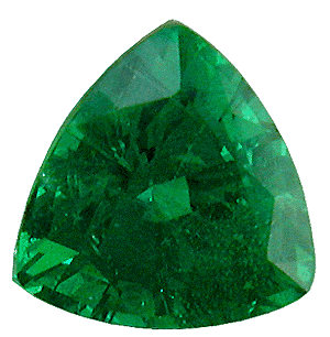 1.25 carat trillium-cut tsavorite garnet with a vivid green color.