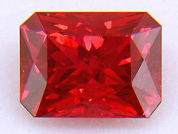 1.97 carat radiant-cut red spinel with a fiery red color.