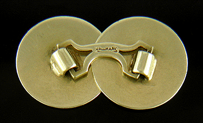 Backside of antique 14kt gold cufflinks. (J6501)