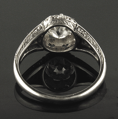 Inside view of antique filigree ring.
