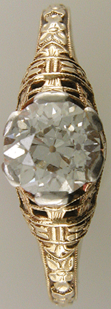 Close-up view of Old Eurpoean cut diamond.