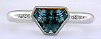 Calf-head Aquamarine with round diamonds in a custom platinum ring.