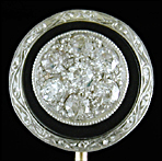 Art Deco diamond and onyx stickpin. (SP9593)