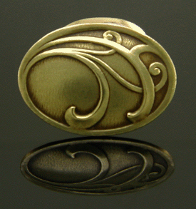 Krementz Art Nouveau cufflinks crafted in 14kt gold. (J8668)