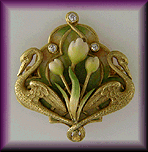 Krementz Art Nouveau swan brooch.