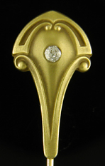 Arts & Crafts stickpin with a small diamond. (J9078)