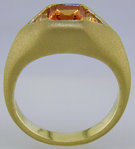 Spessartite garnet and tourmaline ring. (J8706)
