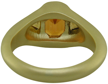 Inside view of spessartite garnet and tourmaline ring.