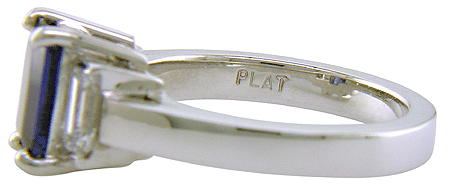 Close up of platinum metal mark, 'PLAT'.