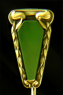 Hans Brassler jade stickpin. (J9191)