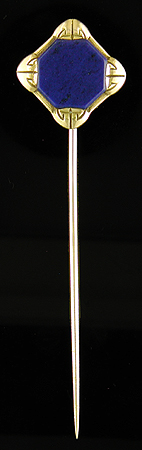 Brassler lapis lazuli stickpin. (J9519)