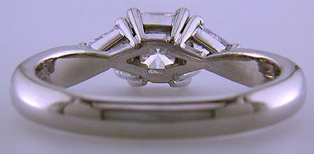 Inside view of custom platinum ring.