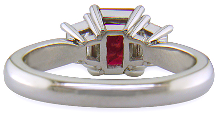 Inside view of handcrafted platinum ring. (J6405)