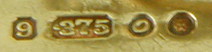 Close-up of gold purity and date emarks. (J9373)