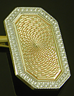 Carrington barleycorn gold and platinum cufflinks. (CL9563)