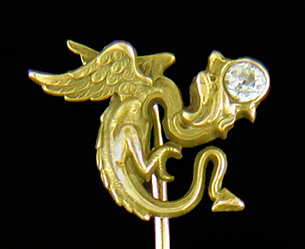 Carrington dragon and diamond stickpin. (J9439)