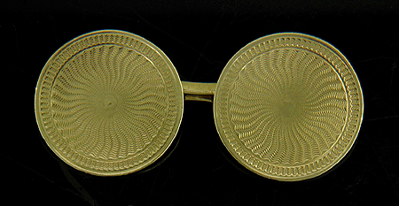 Carrington golden pinwheel cufflinks. (J6789)