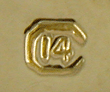 Close-up of Carrington maker's mark.