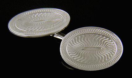 Carrington platinum swirl cufflinks. (J8475)