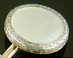 Carrington platinum and mother-of-pearl cufflinks. (J9257)