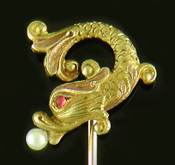 Carter, Howe dolphin and pearl stickpin (SP9427)