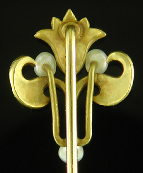 Carter, Howe Art Nouveau lotus blossom stickpin. (J9440)