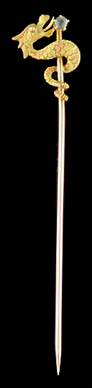 Carter, Howe sapphire and serpent stickpin. (SP9712)