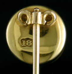 Victorian collie reverse intaglio stickpin. (SP9049)