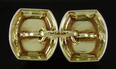 Rear view of platinum on gold cufflinks. (J8608)