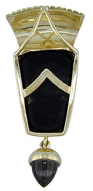 Rear view of Rainbow Hematite pendant.