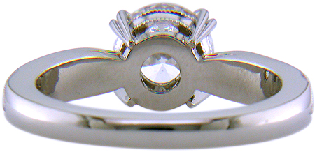 Inside view of platinum diamond ring with 18kt gold accents.