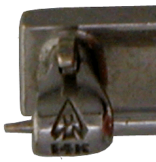 Close up of clasp of Edwardian bar pin.