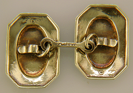 Rear view of Edwardian cufflinks. (J6502)